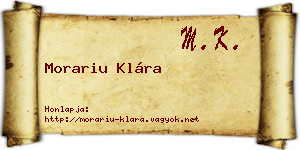 Morariu Klára névjegykártya